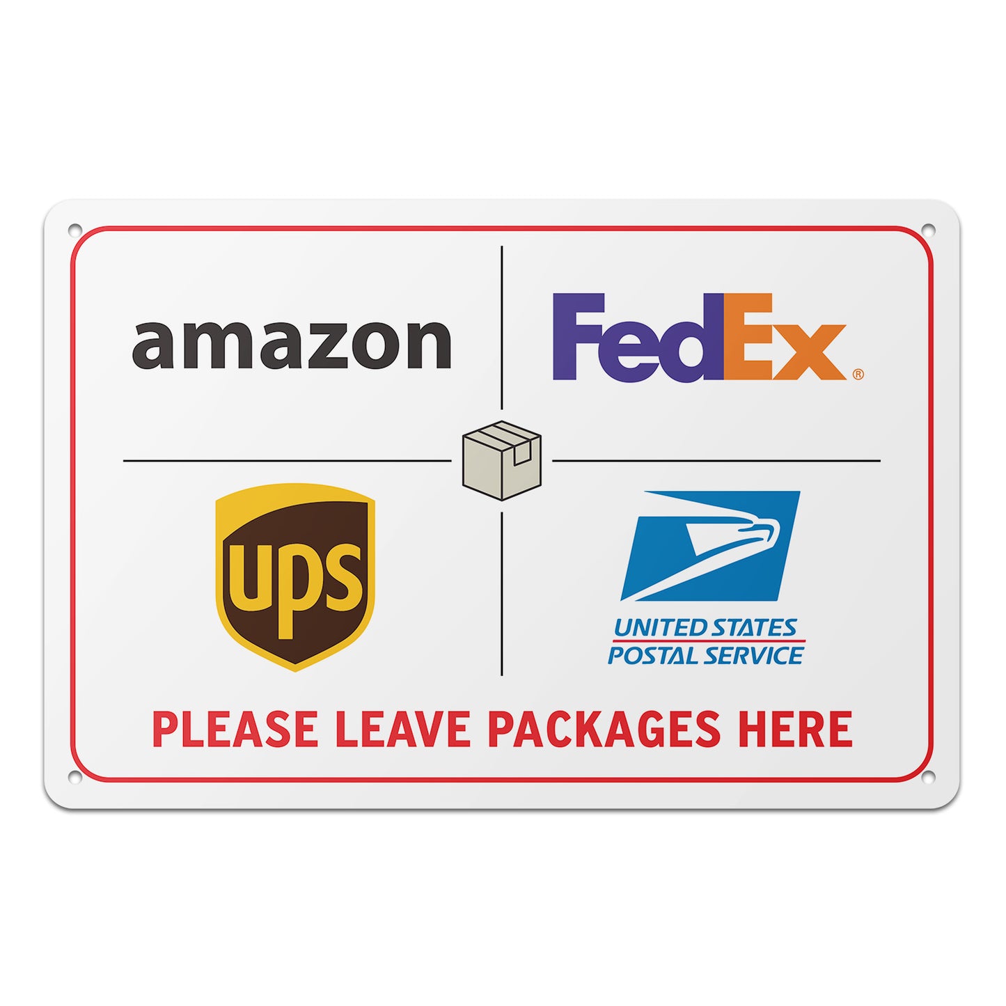 12 x 8in Delivery & Mail Sign: Please Leave Packages Here