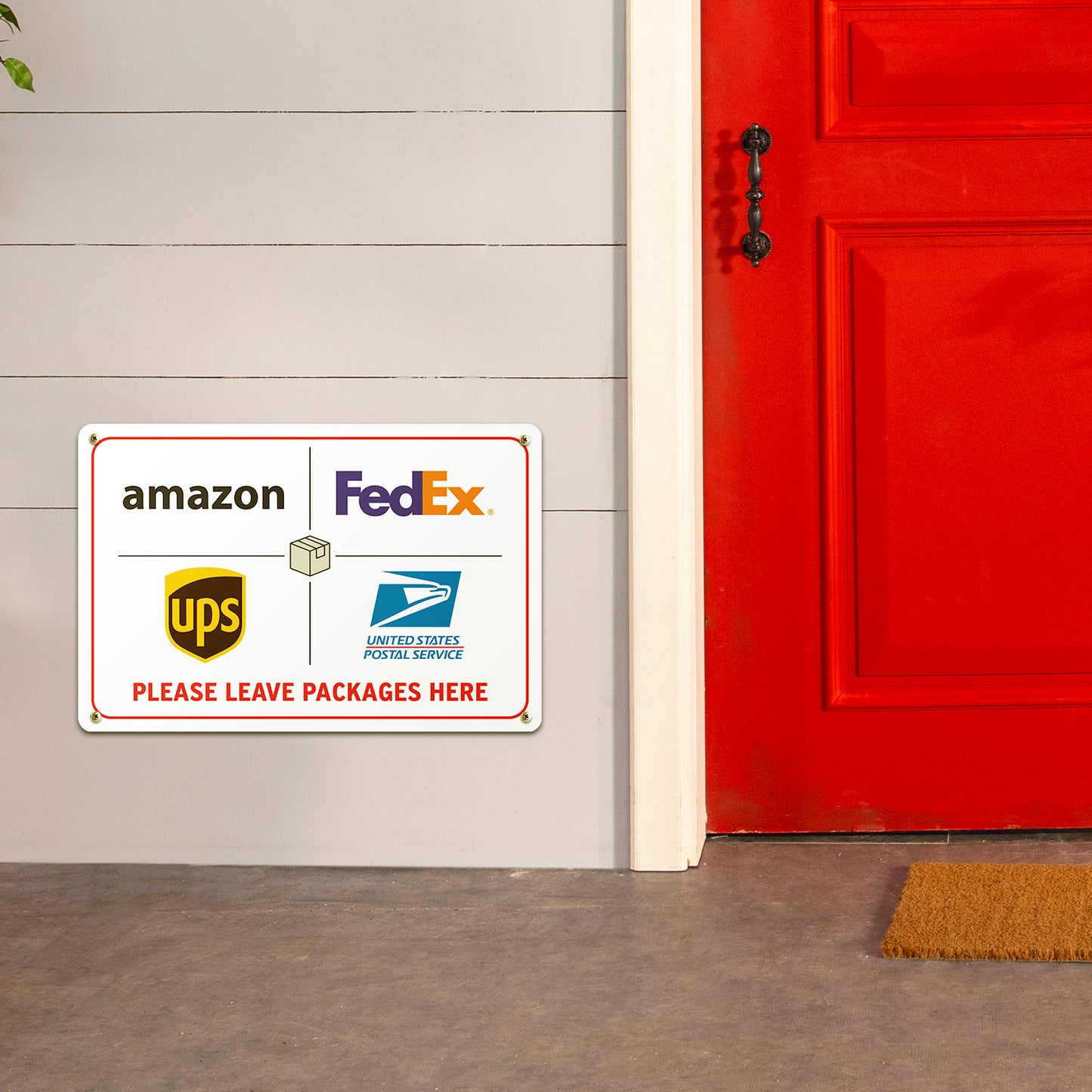 12 x 8in Delivery & Mail Sign: Please Leave Packages Here
