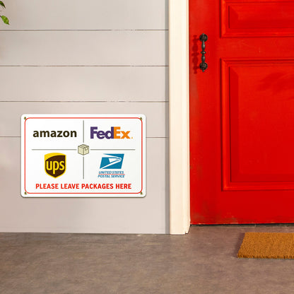 12 x 8in Delivery & Mail Sign: Please Leave Packages Here