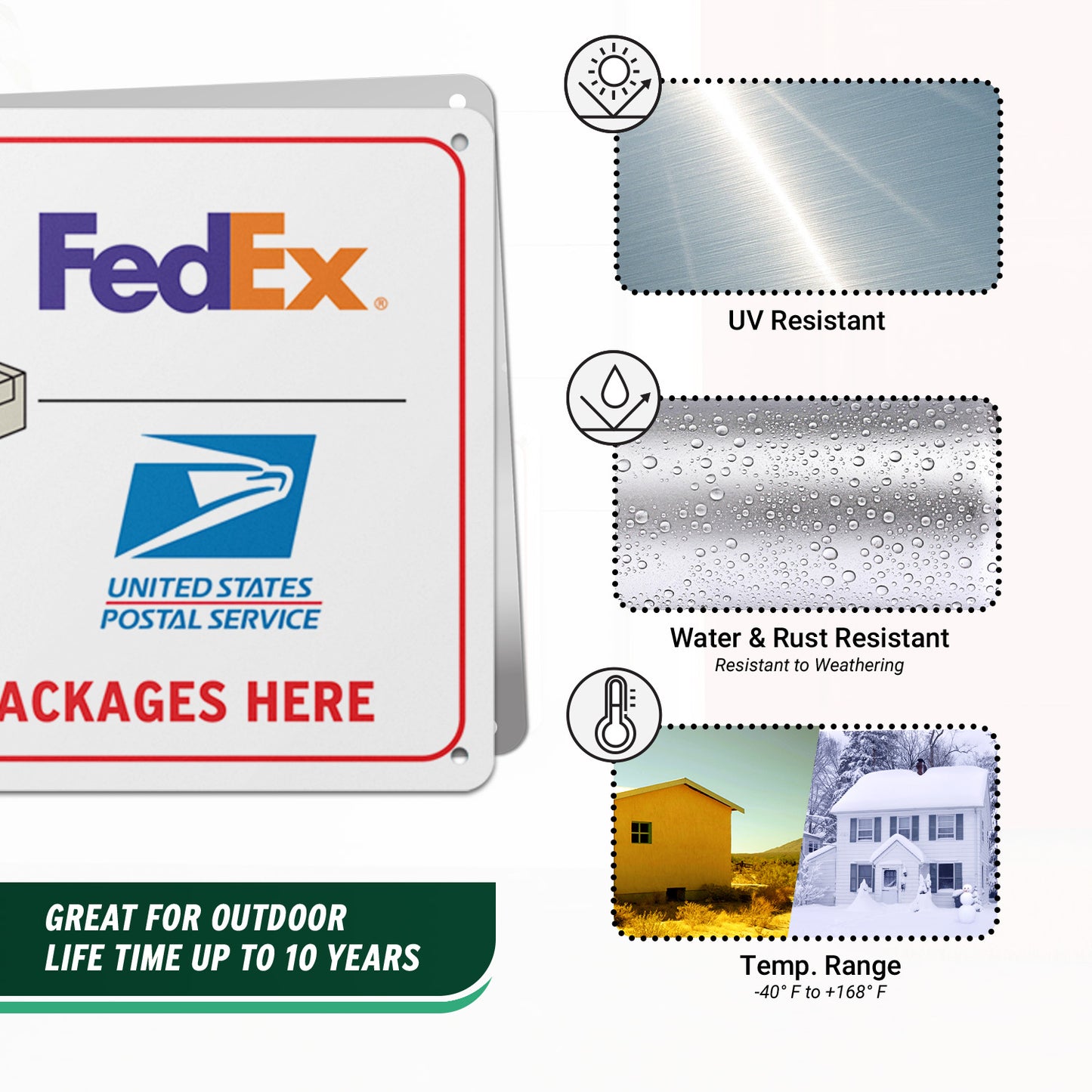 12 x 8in Delivery & Mail Sign: Please Leave Packages Here