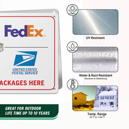 12 x 8in Delivery & Mail Sign: Please Leave Packages Here
