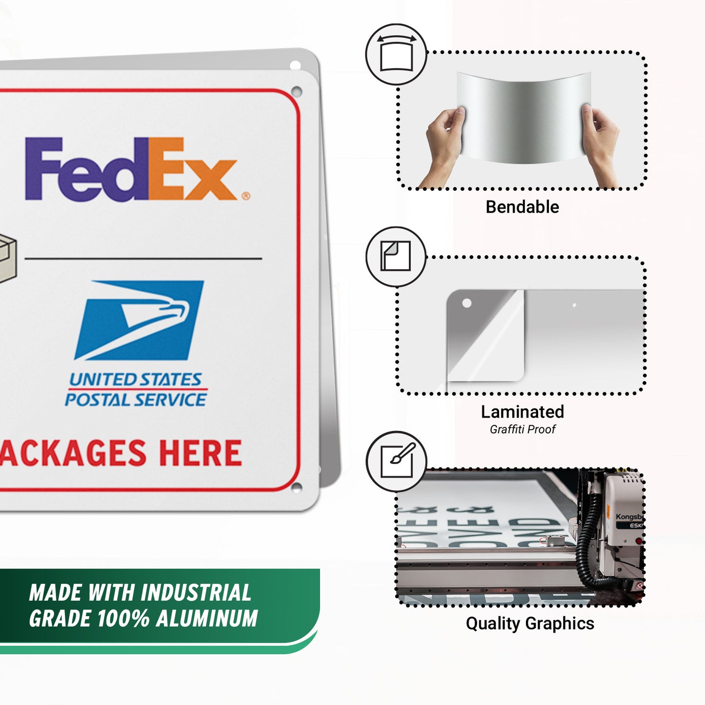 12 x 8in Delivery & Mail Sign: Please Leave Packages Here