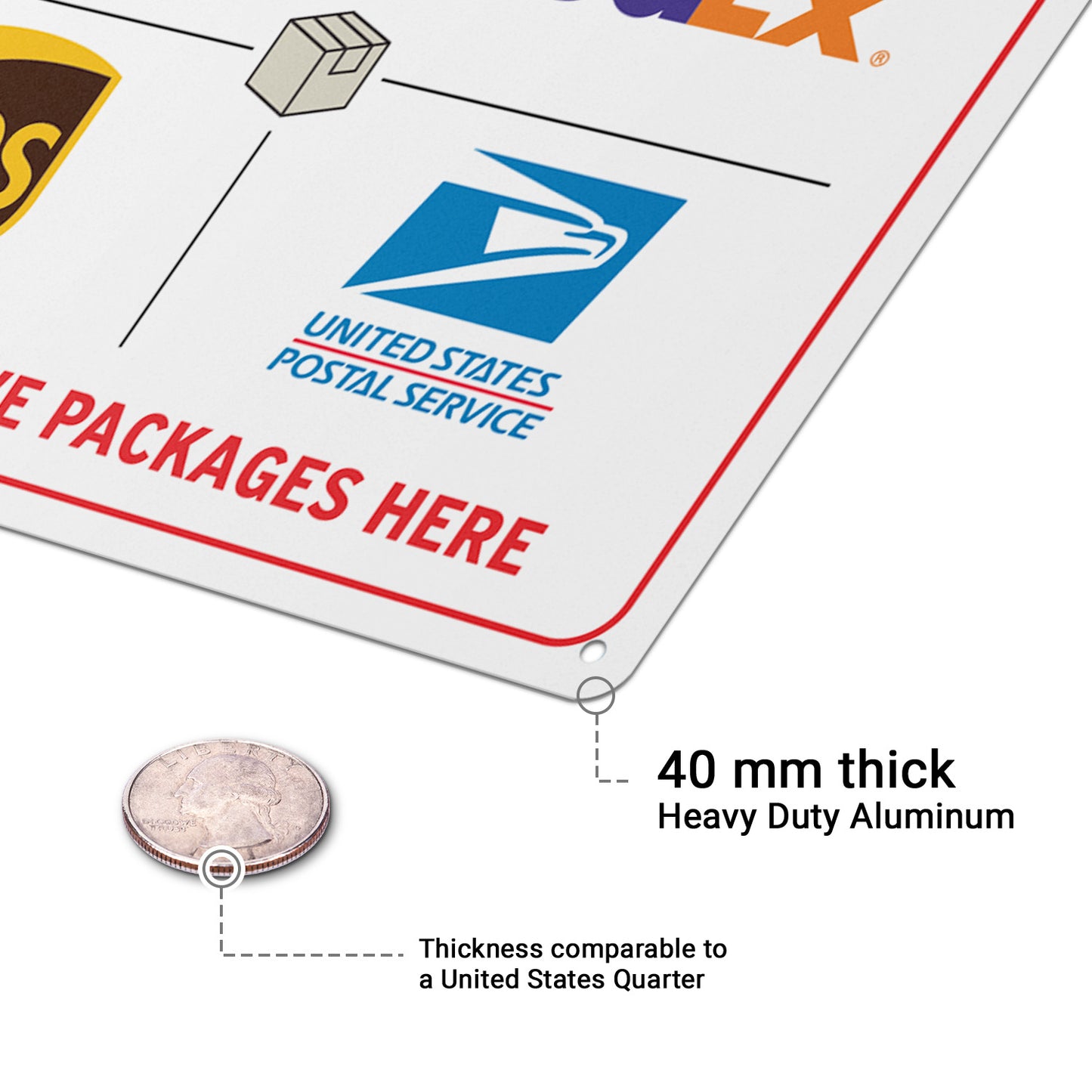 12 x 8in Delivery & Mail Sign: Please Leave Packages Here