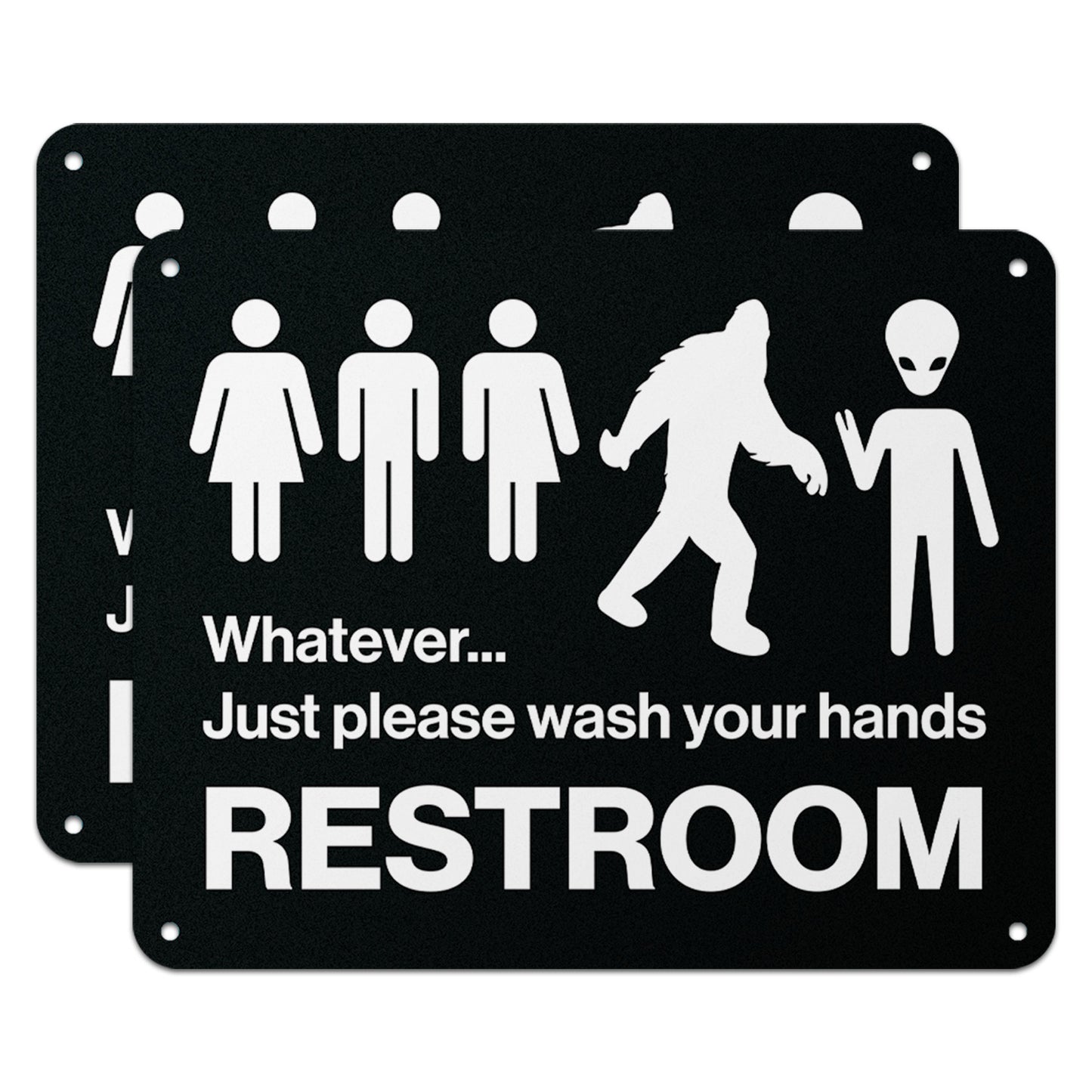 10 x 8in Restroom Sign: Just Please Wash Your Hands