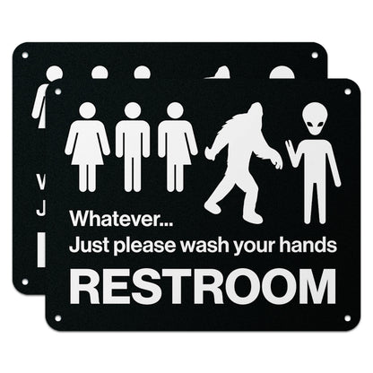 10 x 8in Restroom Sign: Just Please Wash Your Hands