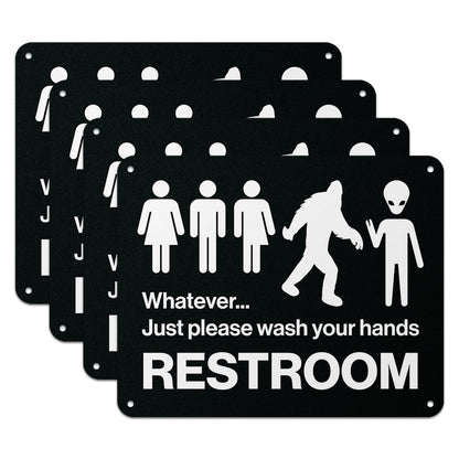 10 x 8in Restroom Sign: Just Please Wash Your Hands