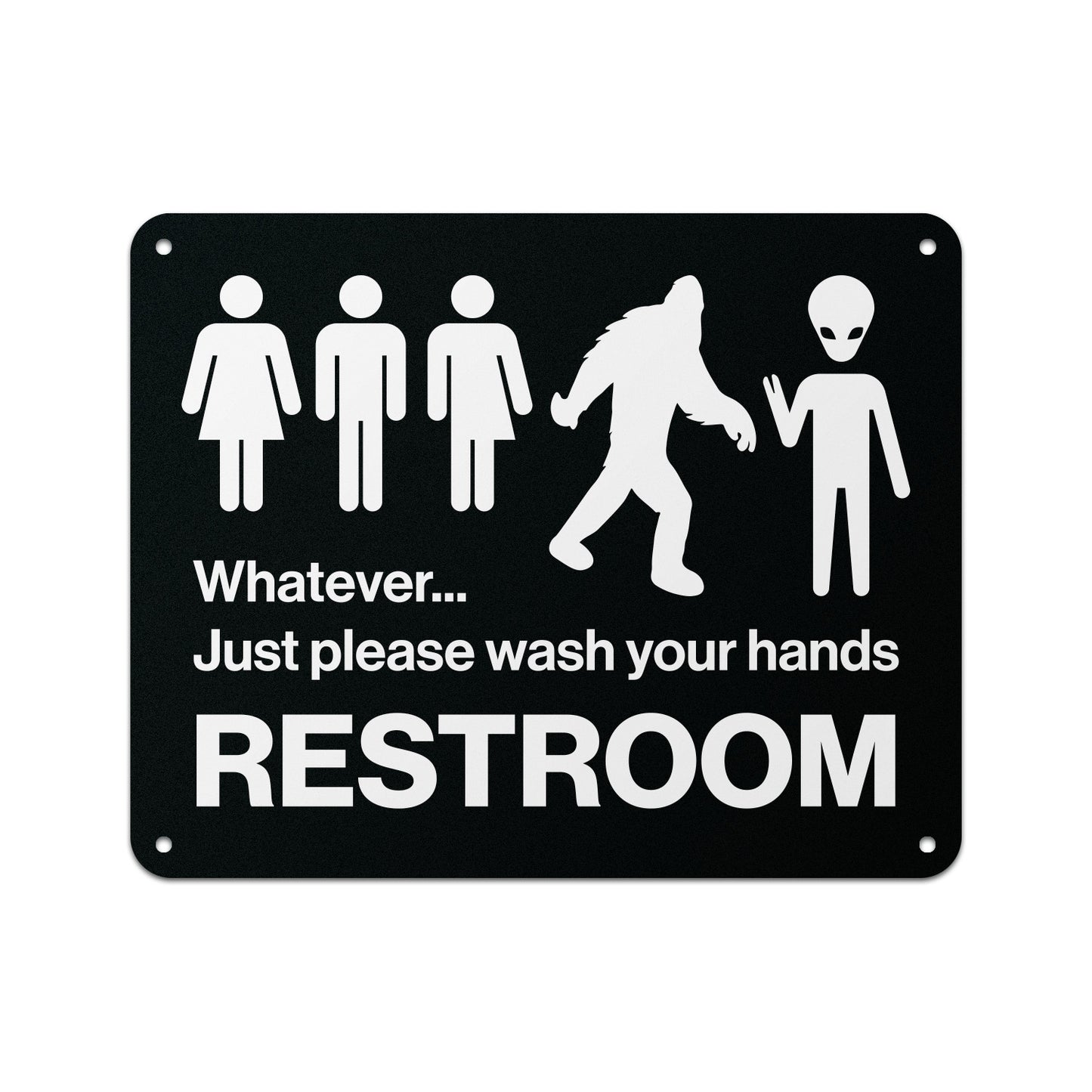 10 x 8in Restroom Sign: Just Please Wash Your Hands