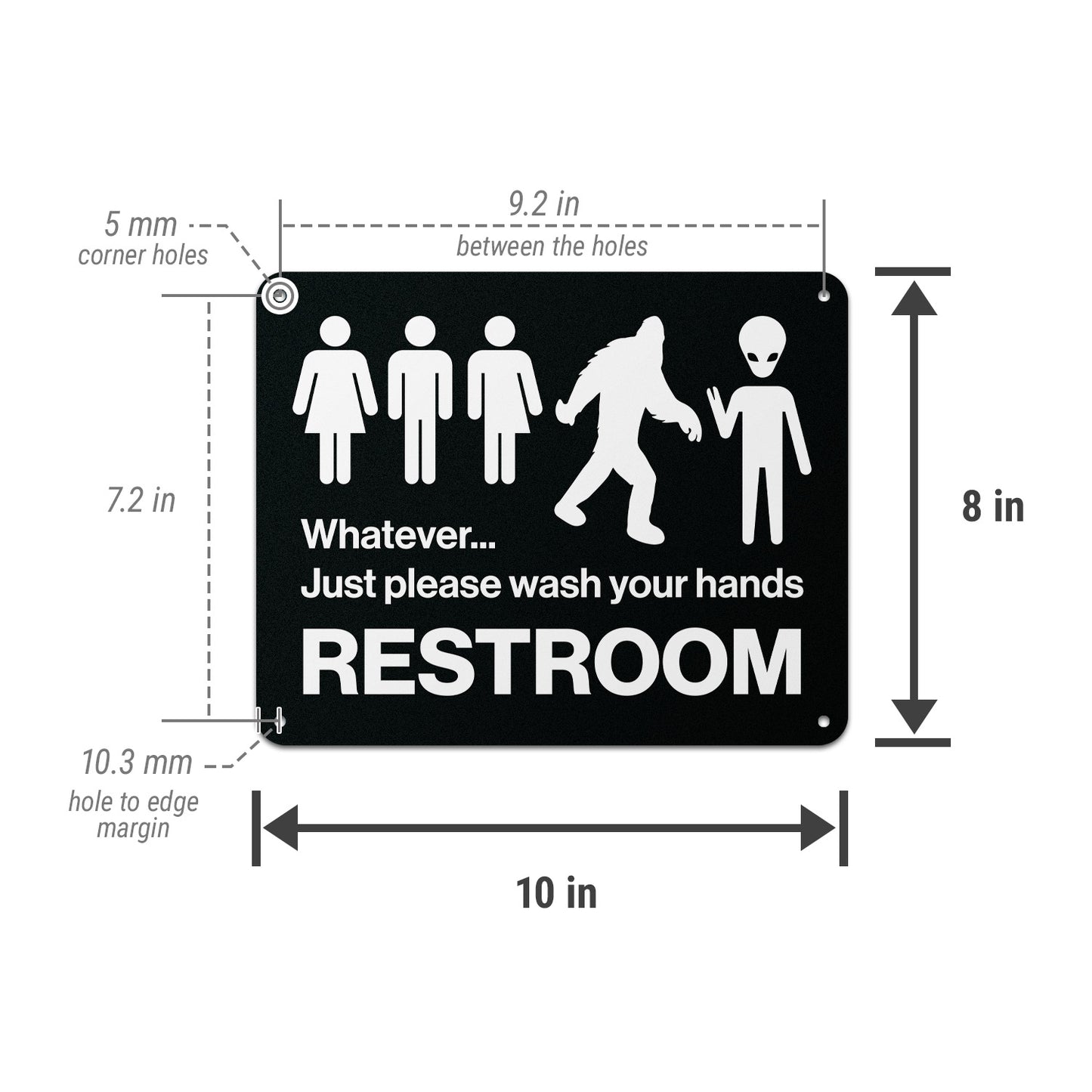 10 x 8in Restroom Sign: Just Please Wash Your Hands