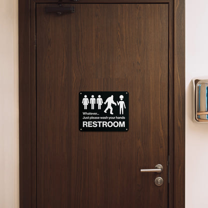 10 x 8in Restroom Sign: Just Please Wash Your Hands