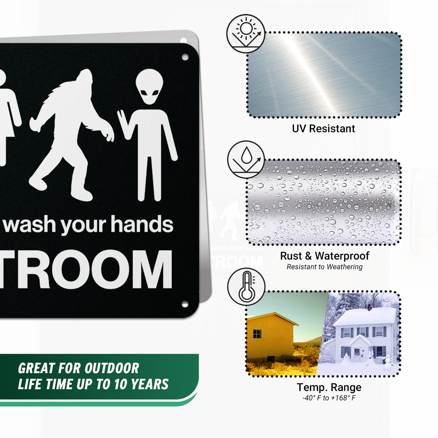 10 x 8in Restroom Sign: Just Please Wash Your Hands