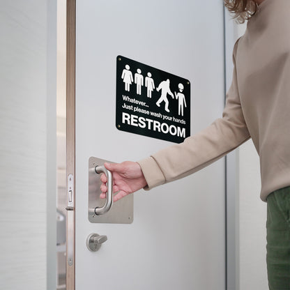 10 x 8in Restroom Sign: Just Please Wash Your Hands