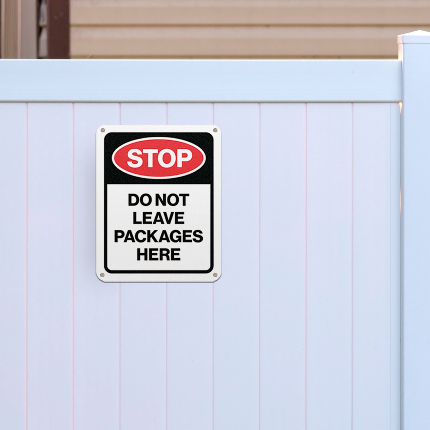 8 x 10in Delivery Sign: Stop! Do Not Leave Packages Here