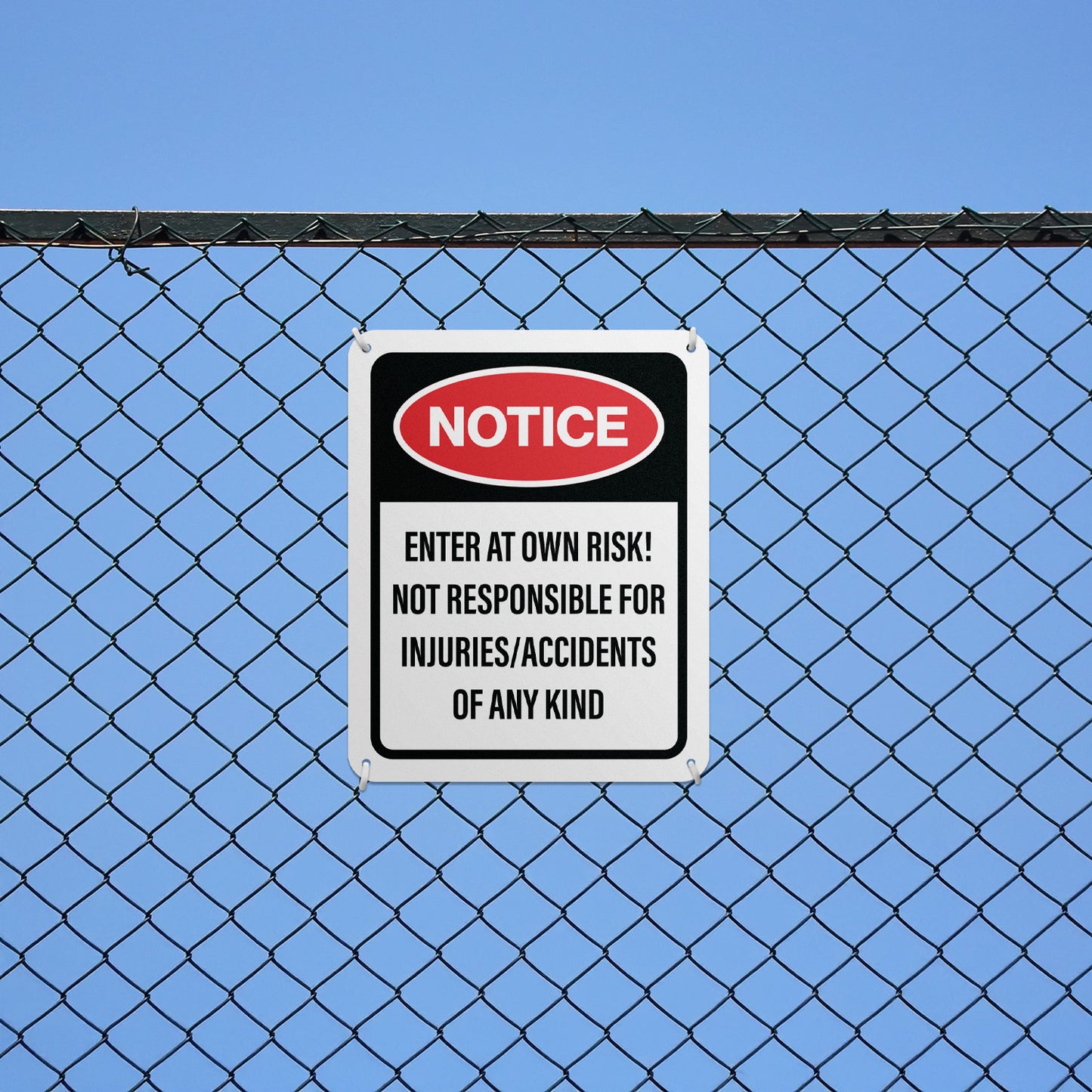 8 x 10in Trespassing Warning Sign: Notice! Enter At Your Own Risk