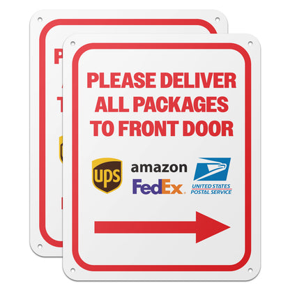 8 x 10in Mail Sign:  Please Deliver All Packages to Front Door