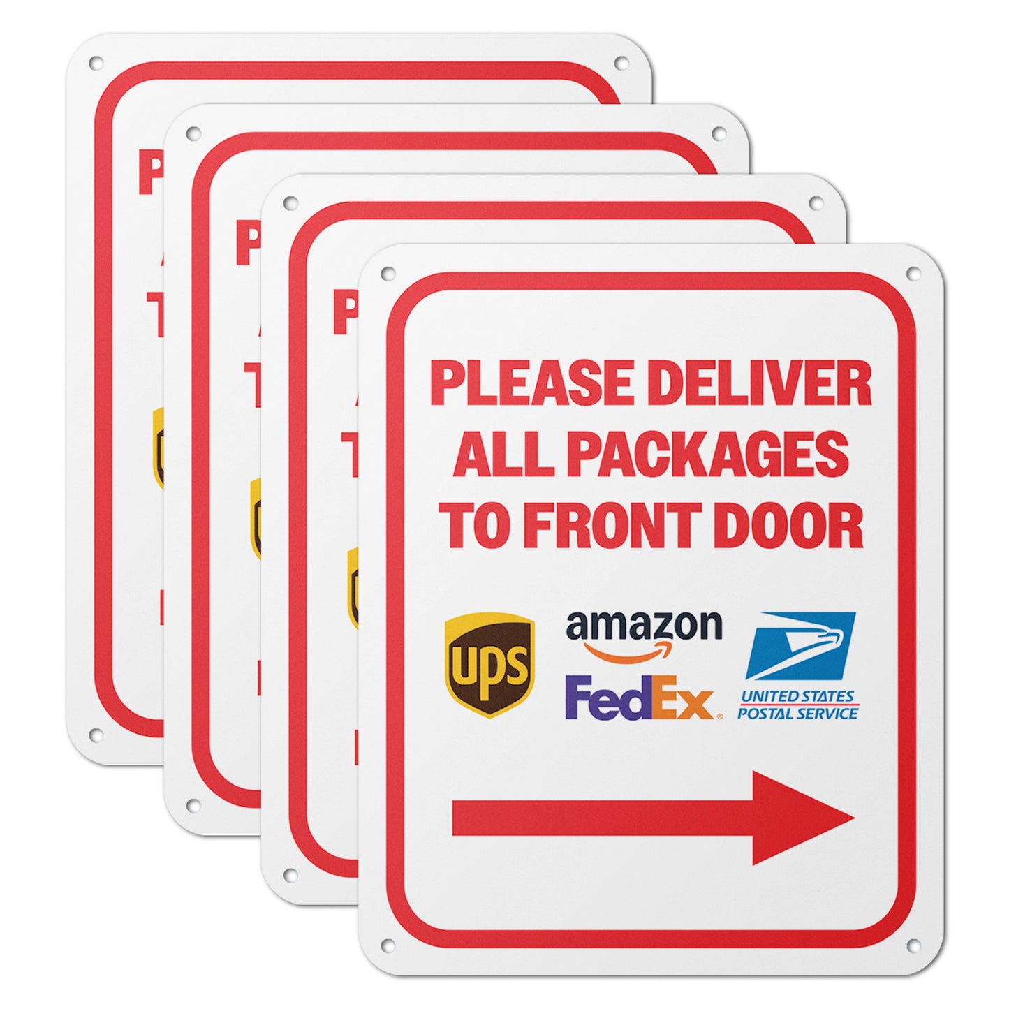 8 x 10in Mail Sign:  Please Deliver All Packages to Front Door