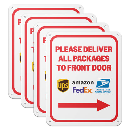 8 x 10in Mail Sign:  Please Deliver All Packages to Front Door