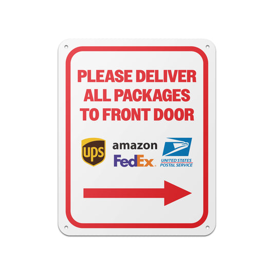 8 x 10in Mail Sign:  Please Deliver All Packages to Front Door
