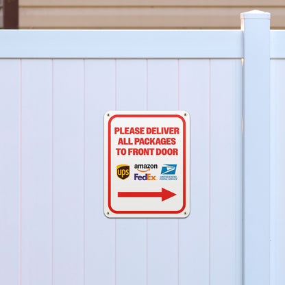8 x 10in Mail Sign:  Please Deliver All Packages to Front Door