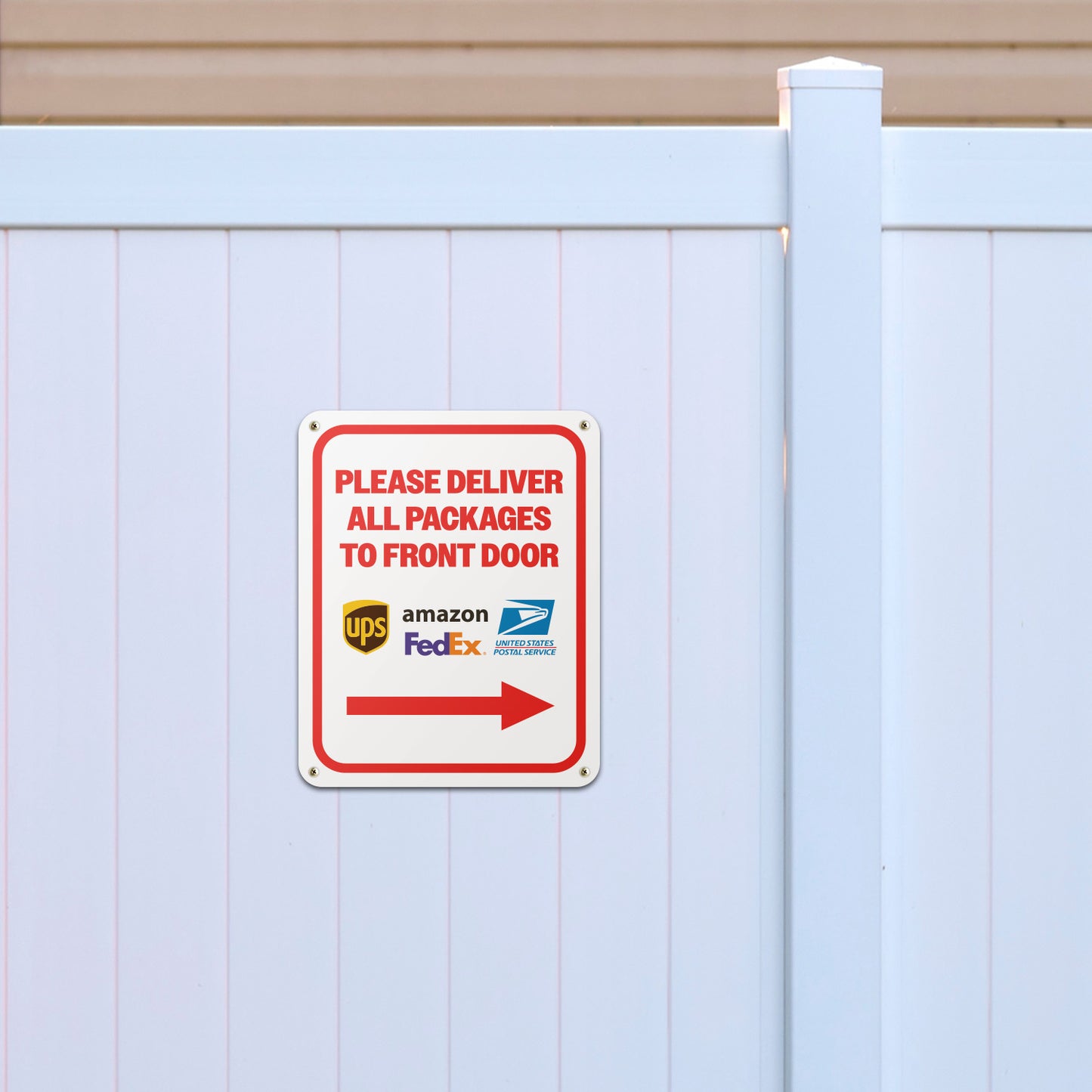 8 x 10in Mail Sign:  Please Deliver All Packages to Front Door