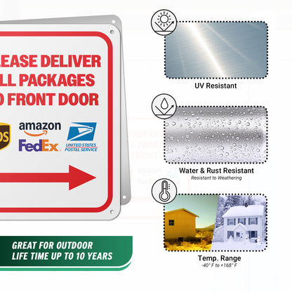 8 x 10in Mail Sign:  Please Deliver All Packages to Front Door