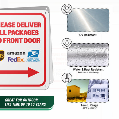 8 x 10in Mail Sign:  Please Deliver All Packages to Front Door
