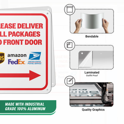 8 x 10in Mail Sign:  Please Deliver All Packages to Front Door