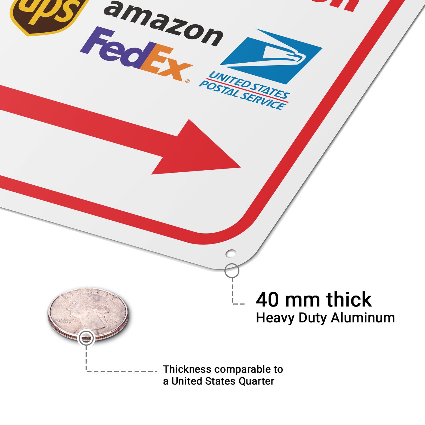 8 x 10in Mail Sign:  Please Deliver All Packages to Front Door