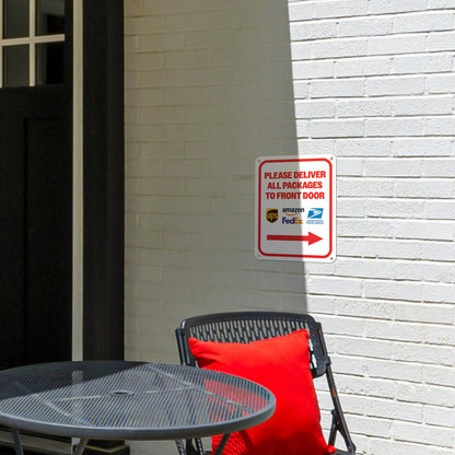 8 x 10in Mail Sign:  Please Deliver All Packages to Front Door