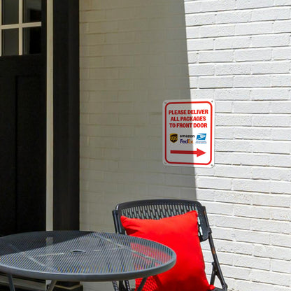 8 x 10in Mail Sign:  Please Deliver All Packages to Front Door