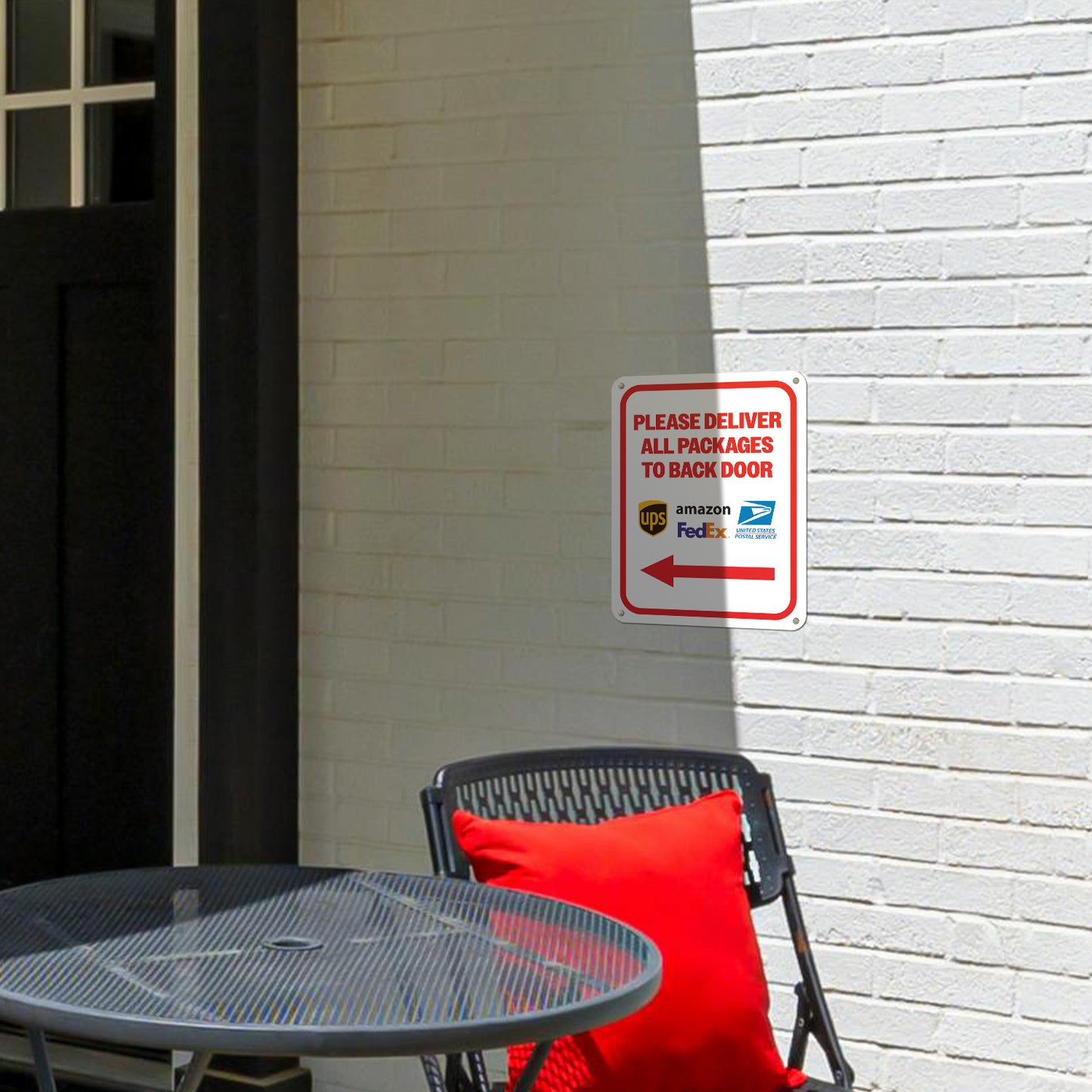 8 x 10in Mail Sign: Please Deliver All Packages to Back Door