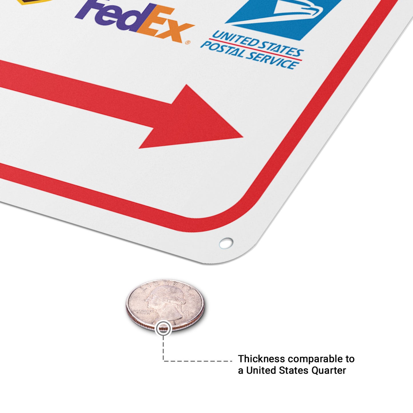 8 x 10in Mail Sign: Please, Deliver All Packages to the Back Door (Right Arrow)