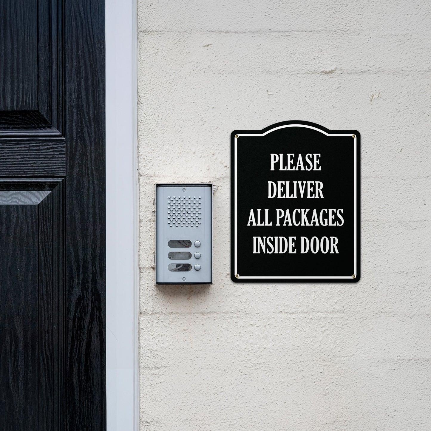 8 x 10in Mail Sign: Please Deliver All Packages to Inside Door