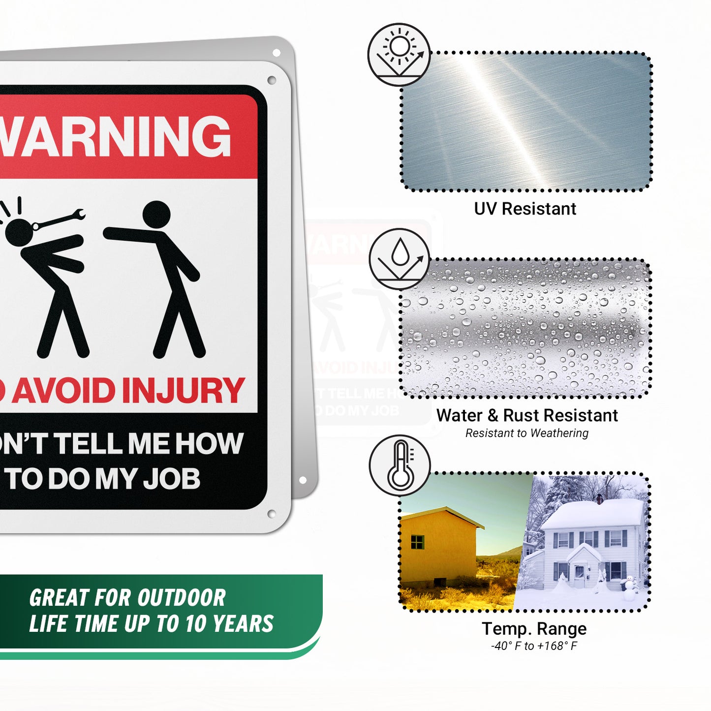 8 x 10in Aluminum Sign: Warning Don't Tell Me How to Do My Job