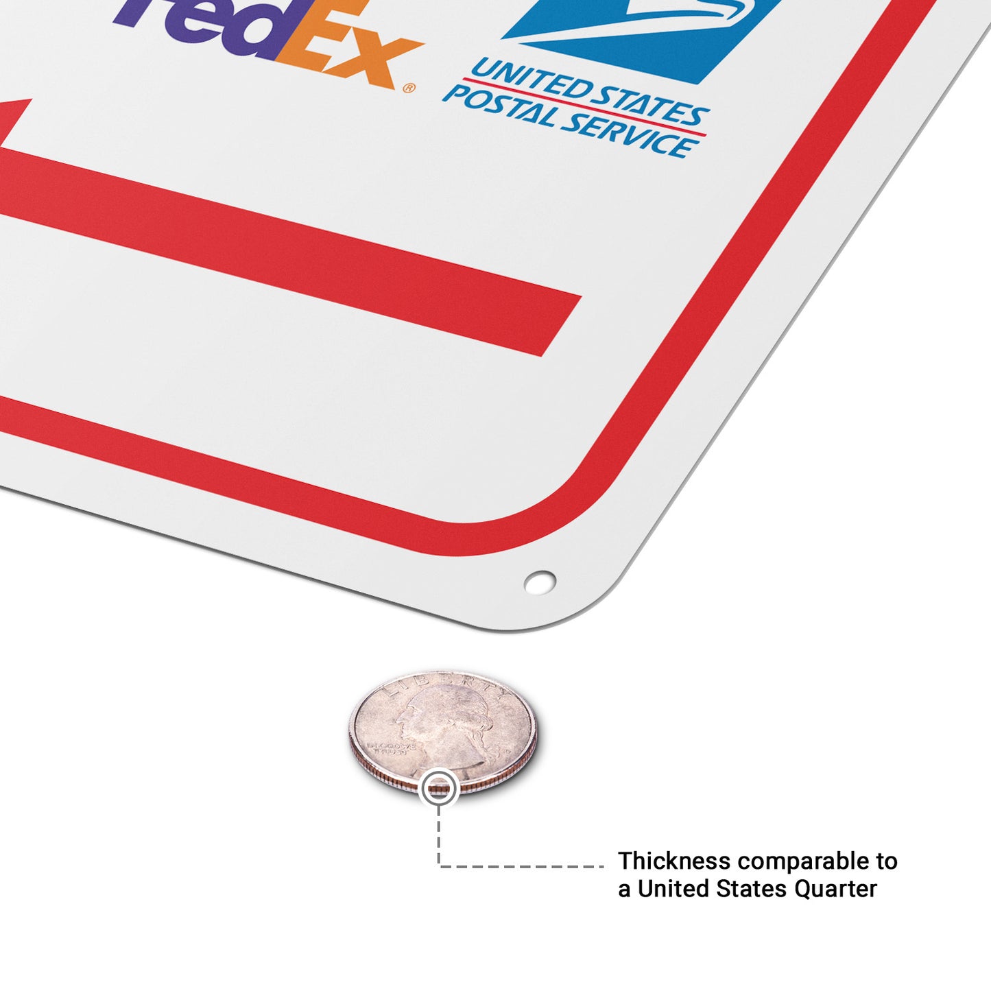 8 x 10in Mail Sign: Please Deliver All Packages to Front Door (Red Arrow)