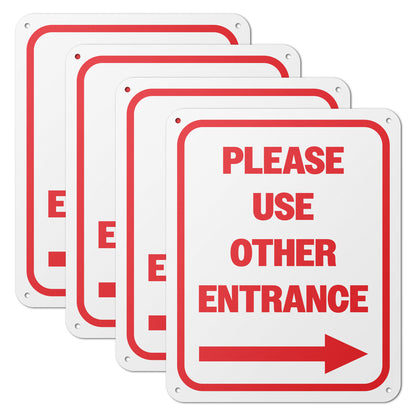 8 x 10in Aluminum Sign: Please Use Other Entrance (Right)