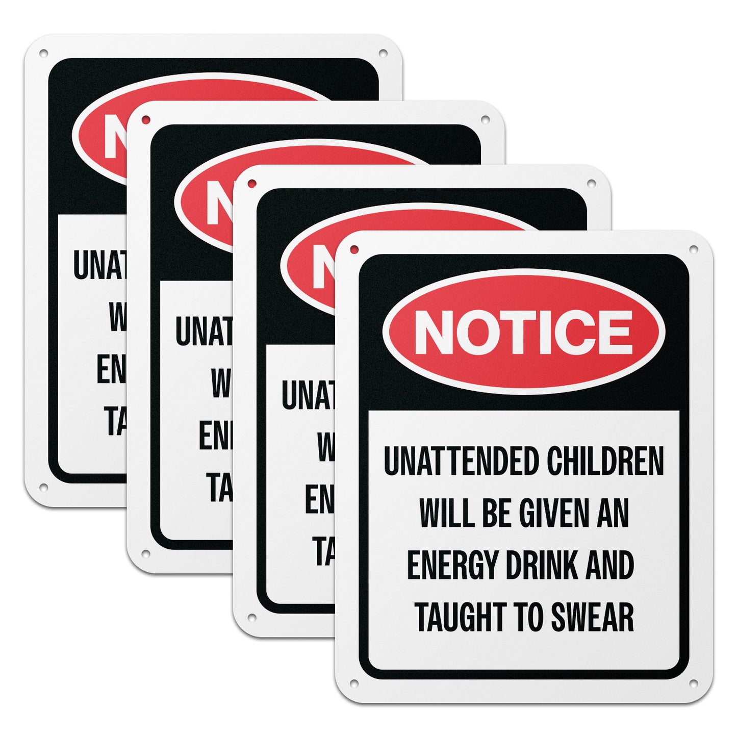 8 x 10in Caution Sign: Notice to Unattended Children