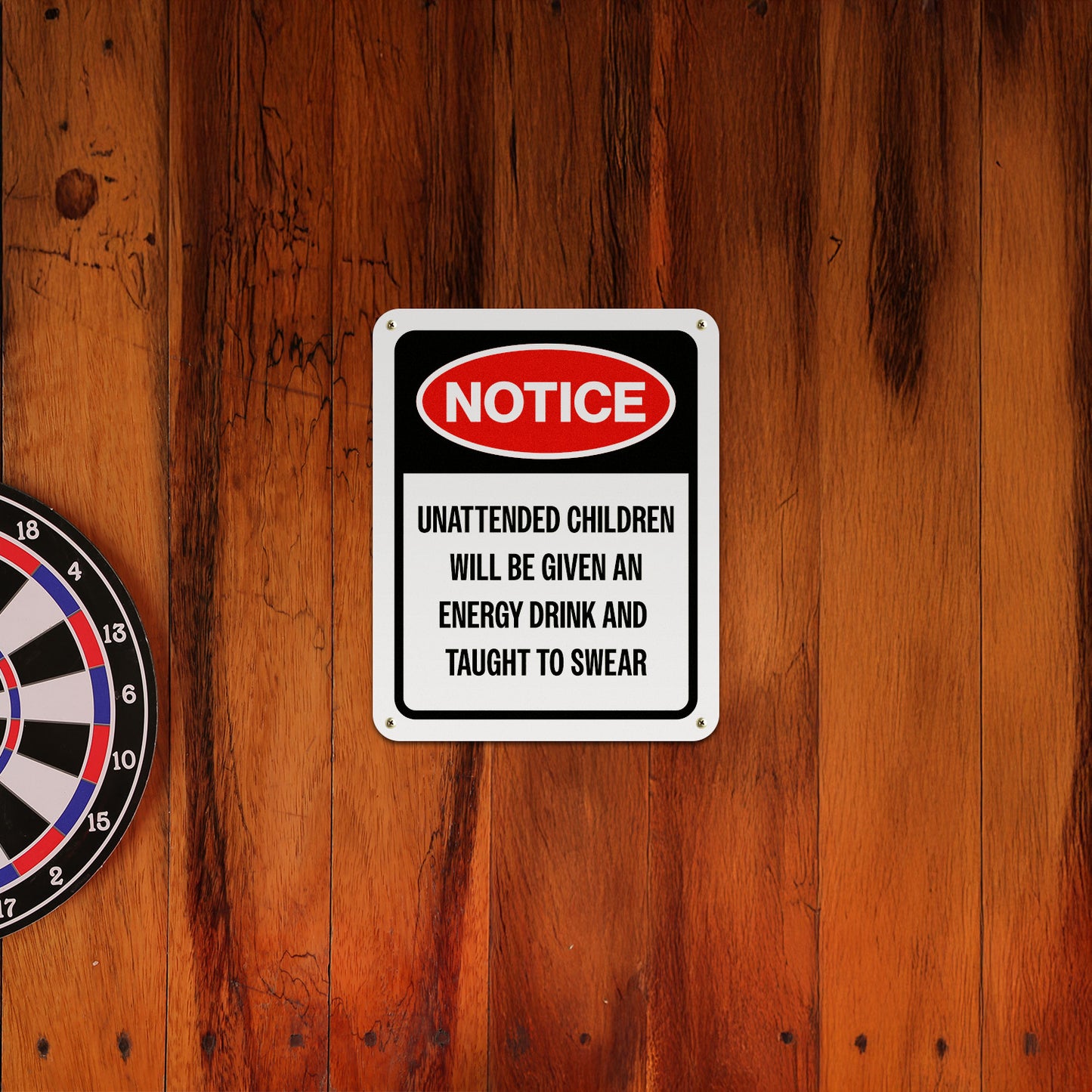 8 x 10in Caution Sign: Notice to Unattended Children