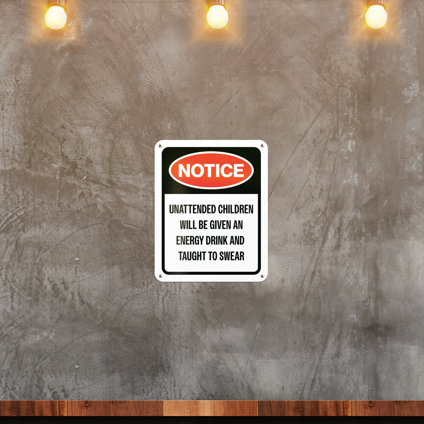 8 x 10in Caution Sign: Notice to Unattended Children