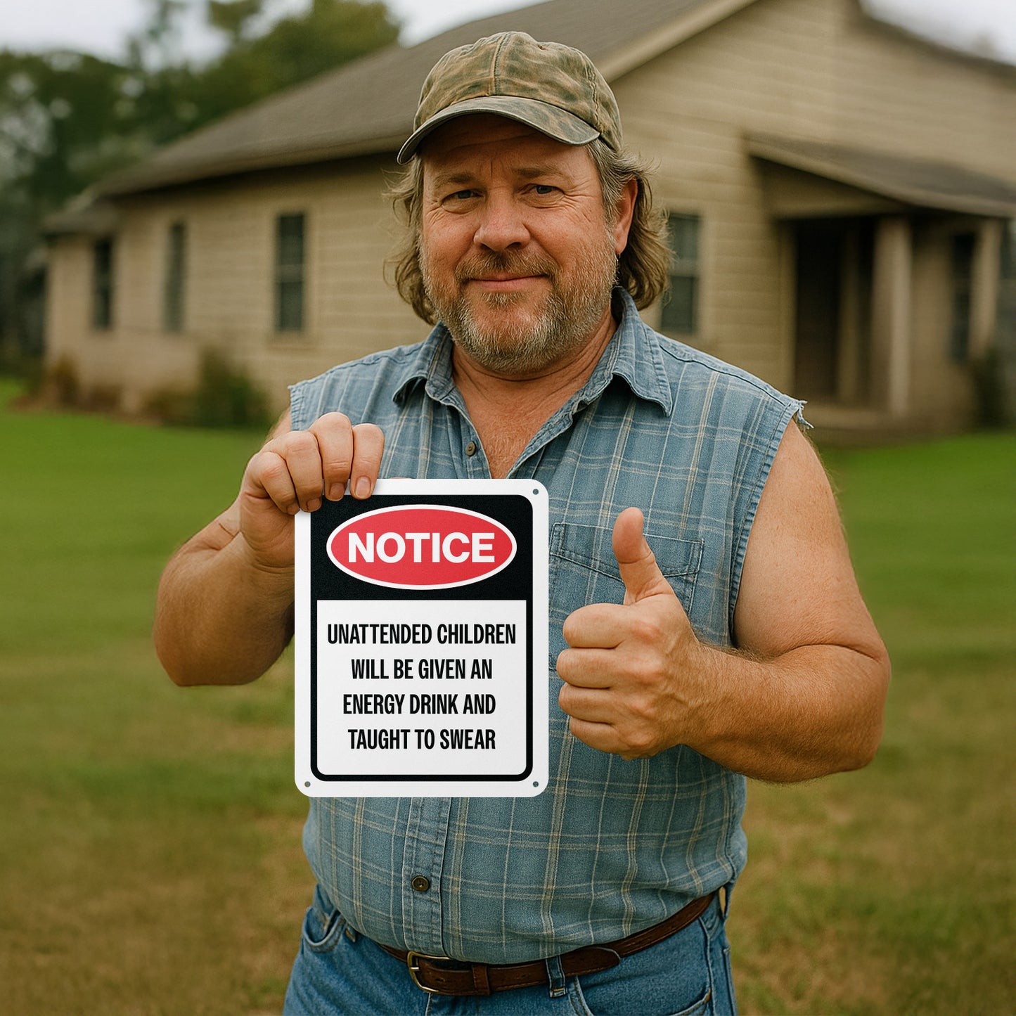 8 x 10in Caution Sign: Notice to Unattended Children