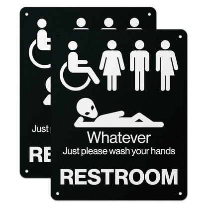 8 x 10in Aluminum Restroom Sign: Please Wash Your Hands