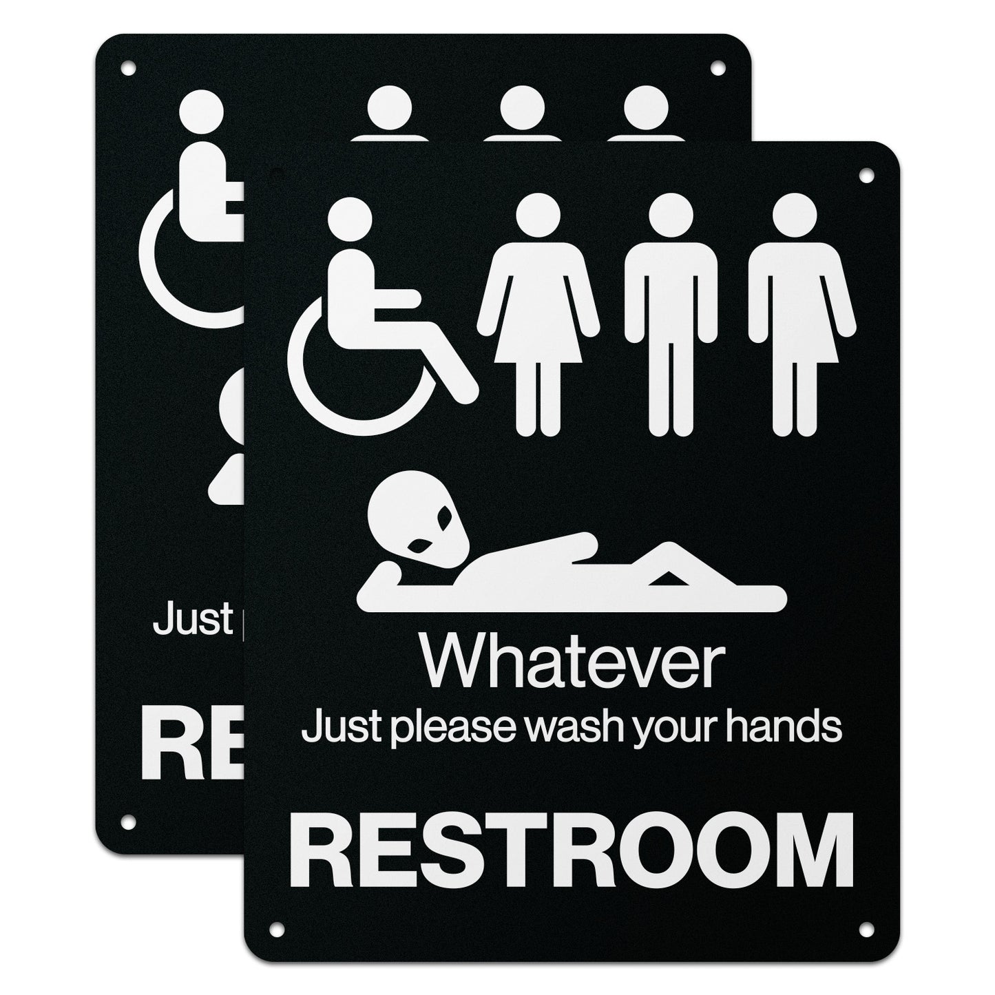8 x 10in Aluminum Restroom Sign: Please Wash Your Hands