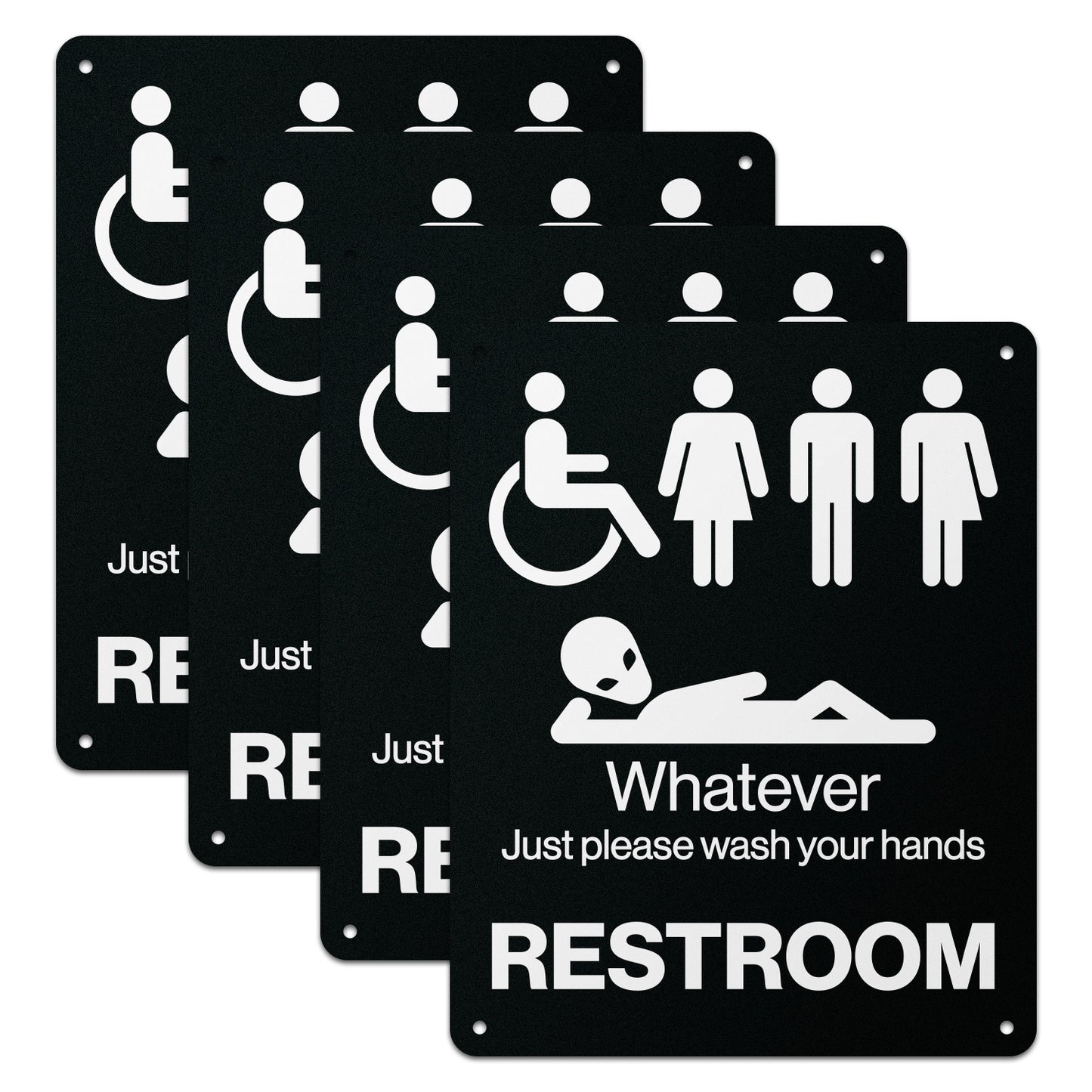 8 x 10in Aluminum Restroom Sign: Please Wash Your Hands
