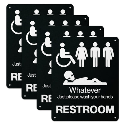 8 x 10in Aluminum Restroom Sign: Please Wash Your Hands