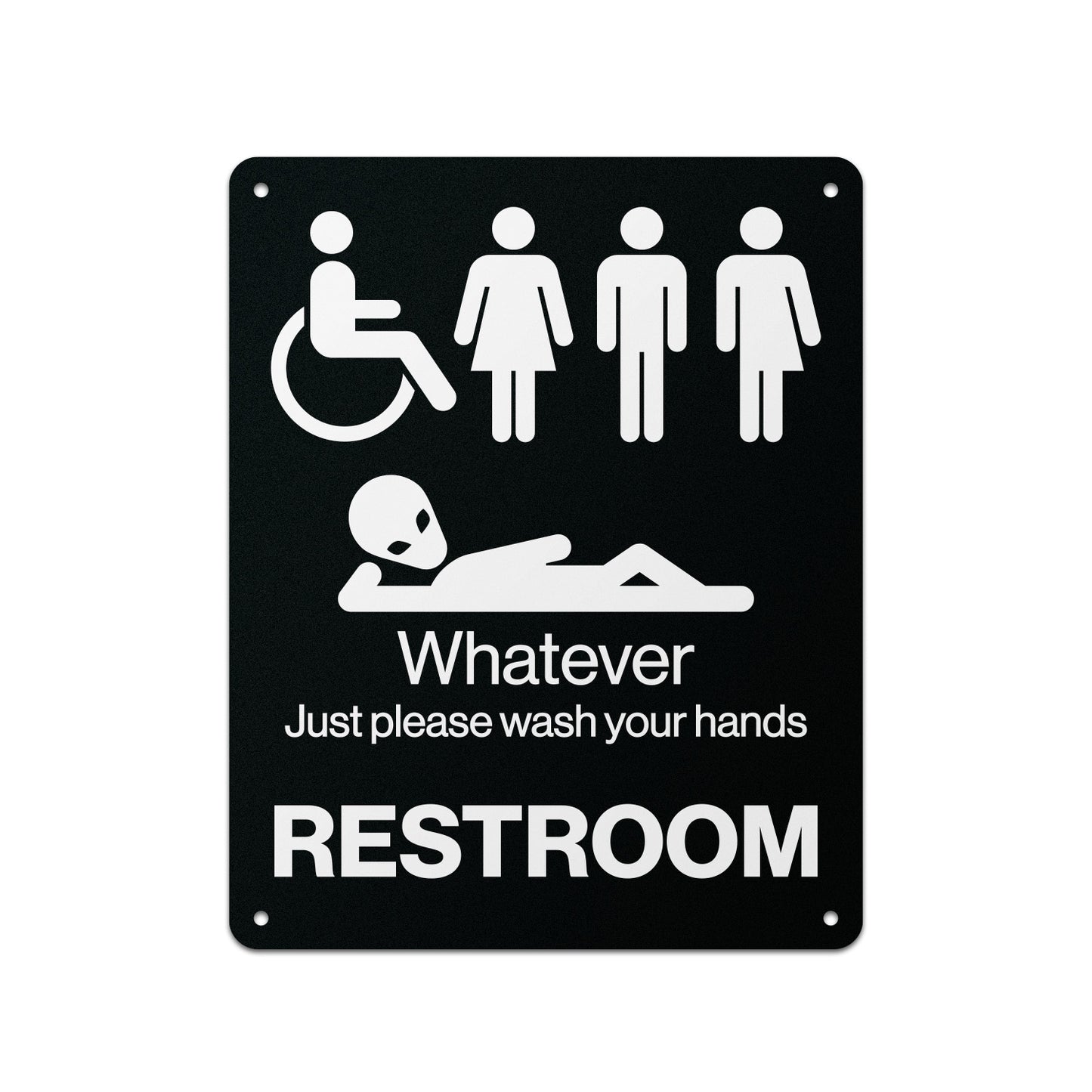 8 x 10in Aluminum Restroom Sign: Please Wash Your Hands