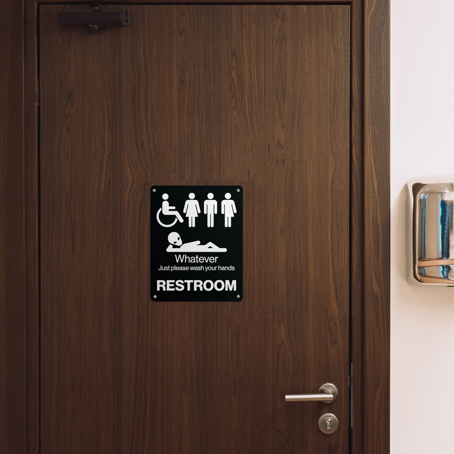 8 x 10in Aluminum Restroom Sign: Please Wash Your Hands