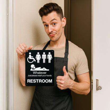 8 x 10in Aluminum Restroom Sign: Please Wash Your Hands
