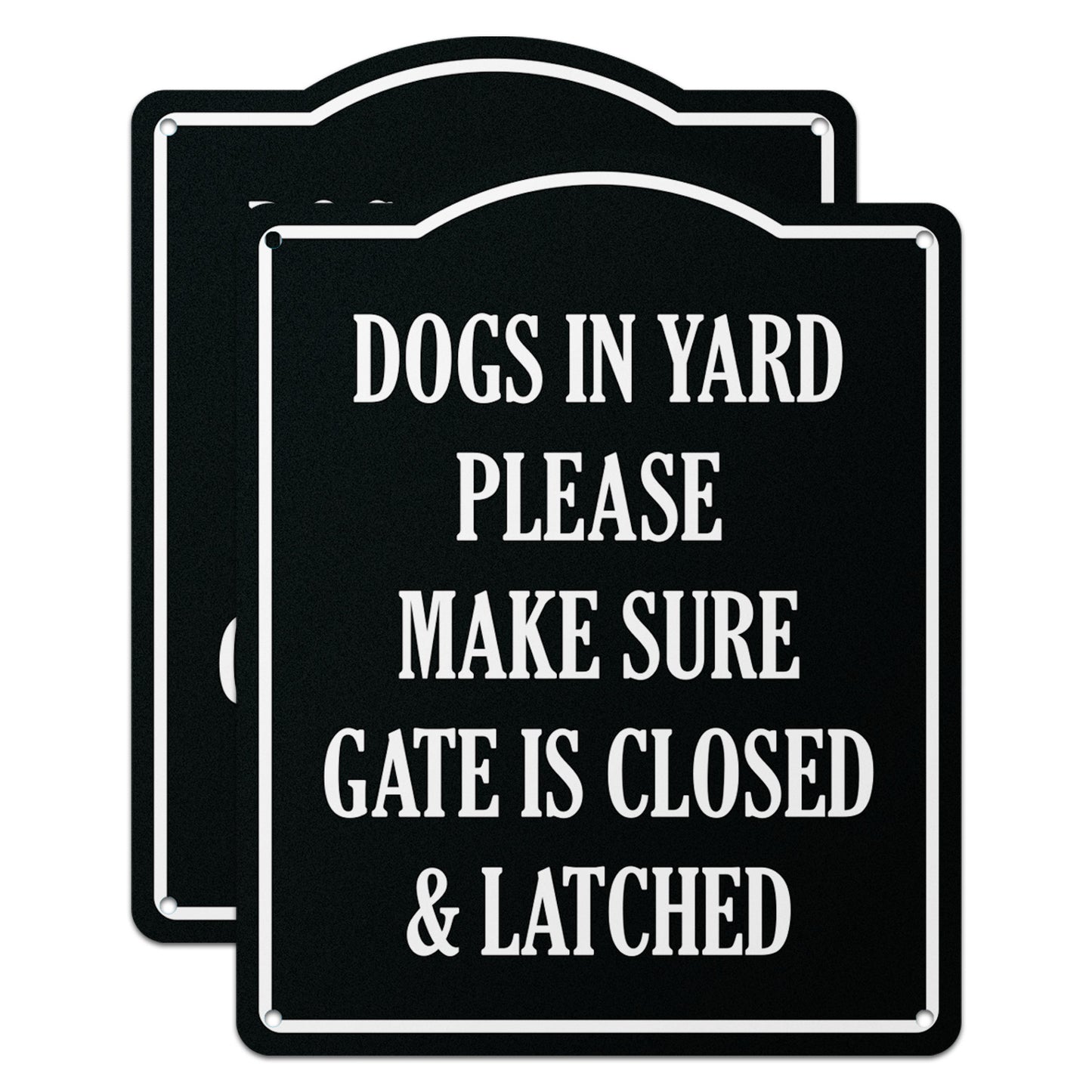8 x 10in Dogs in Yard Aluminum Sign
