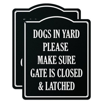 8 x 10in Dogs in Yard Aluminum Sign