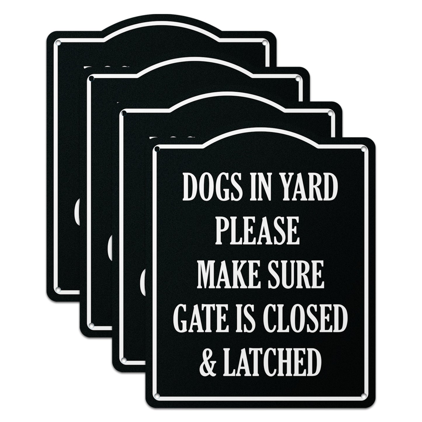8 x 10in Dogs in Yard Aluminum Sign