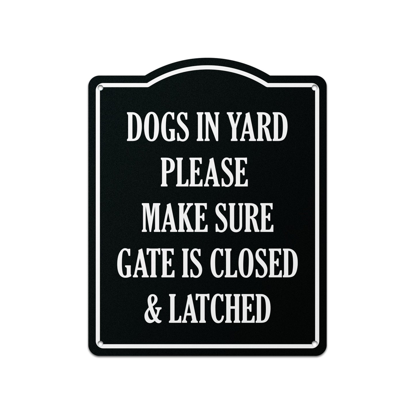 8 x 10in Dogs in Yard Aluminum Sign